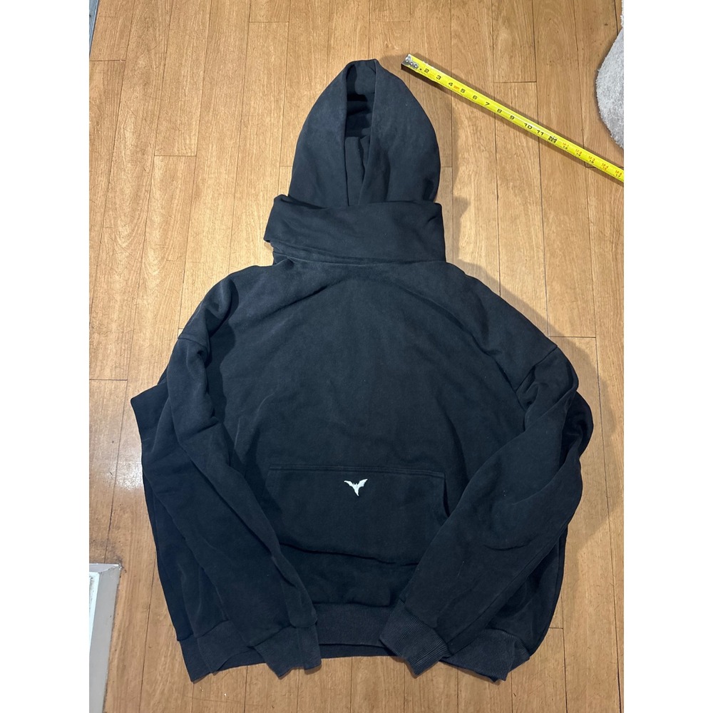 Ditchla Oversized Bat Logo Hoodie Black XXL Streetwear Masked Double Layer Hood